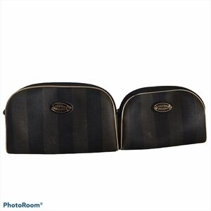 NWOT - Vintage Matryoshka Makeup Bags - 2 Original Paris Design Wide Stripe Bags